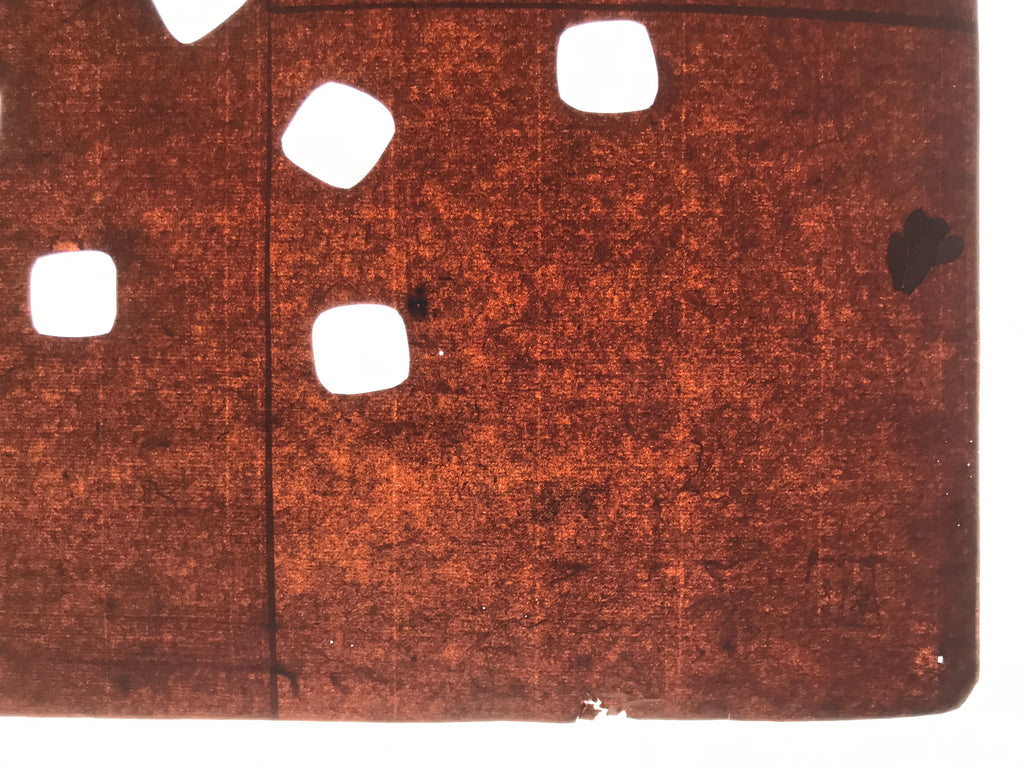Antique Japanese Katagami Kimono Paper Stencil Katazome Rounded Squares 4Y648