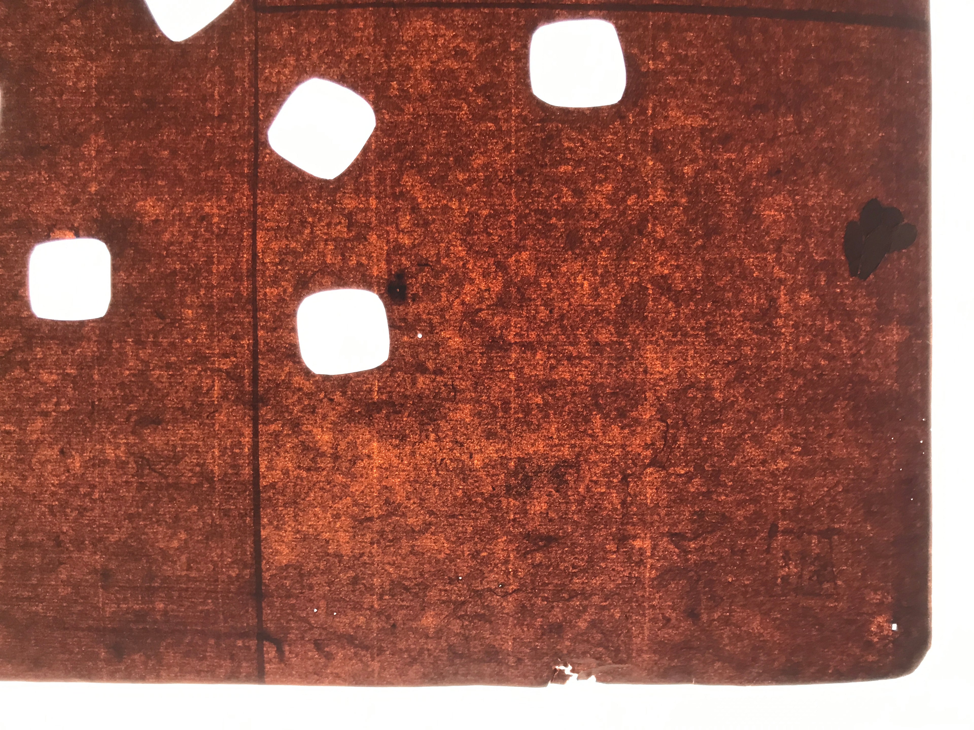 Antique Japanese Katagami Kimono Paper Stencil Katazome Rounded Squares 4Y648