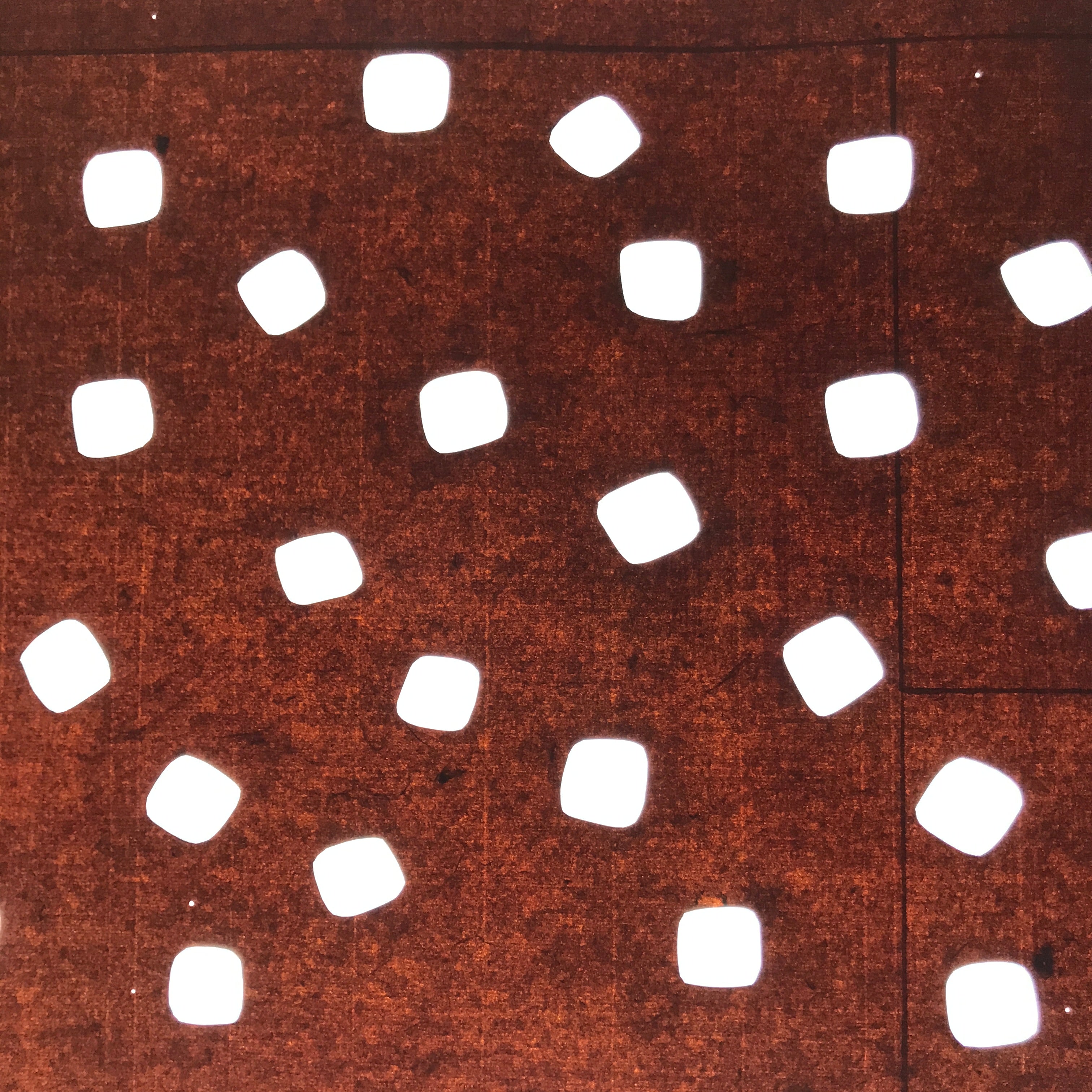 Antique Japanese Katagami Kimono Paper Stencil Katazome Rounded Squares 4Y648