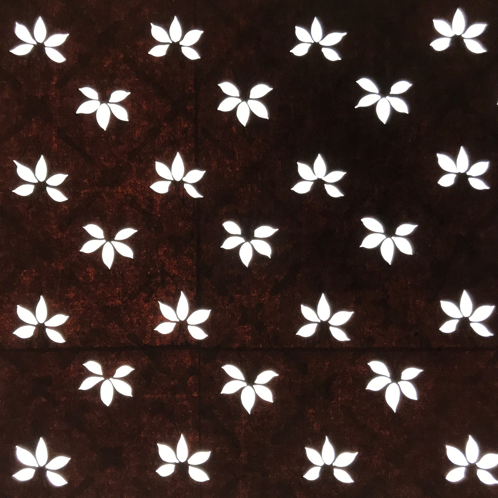 Antique Japanese Katagami Kimono Paper Stencil Katazome Small Flower Petal 4Y624