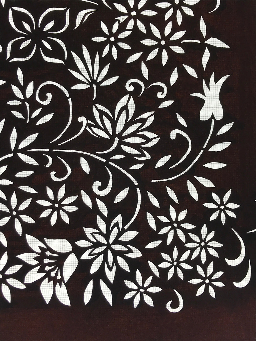Antique Japanese Katagami Kimono Paper Stencil Katazome Small Flowers 4Y559