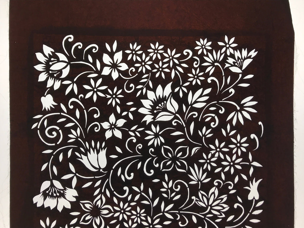 Antique Japanese Katagami Kimono Paper Stencil Katazome Small Flowers 4Y559