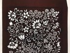 Antique Japanese Katagami Kimono Paper Stencil Katazome Small Flowers 4Y559