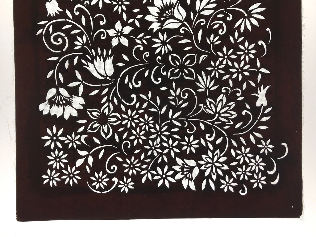 Antique Japanese Katagami Kimono Paper Stencil Katazome Small Flowers 4Y559