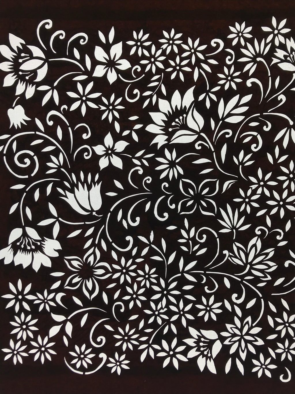 Antique Japanese Katagami Kimono Paper Stencil Katazome Small Flowers 4Y559