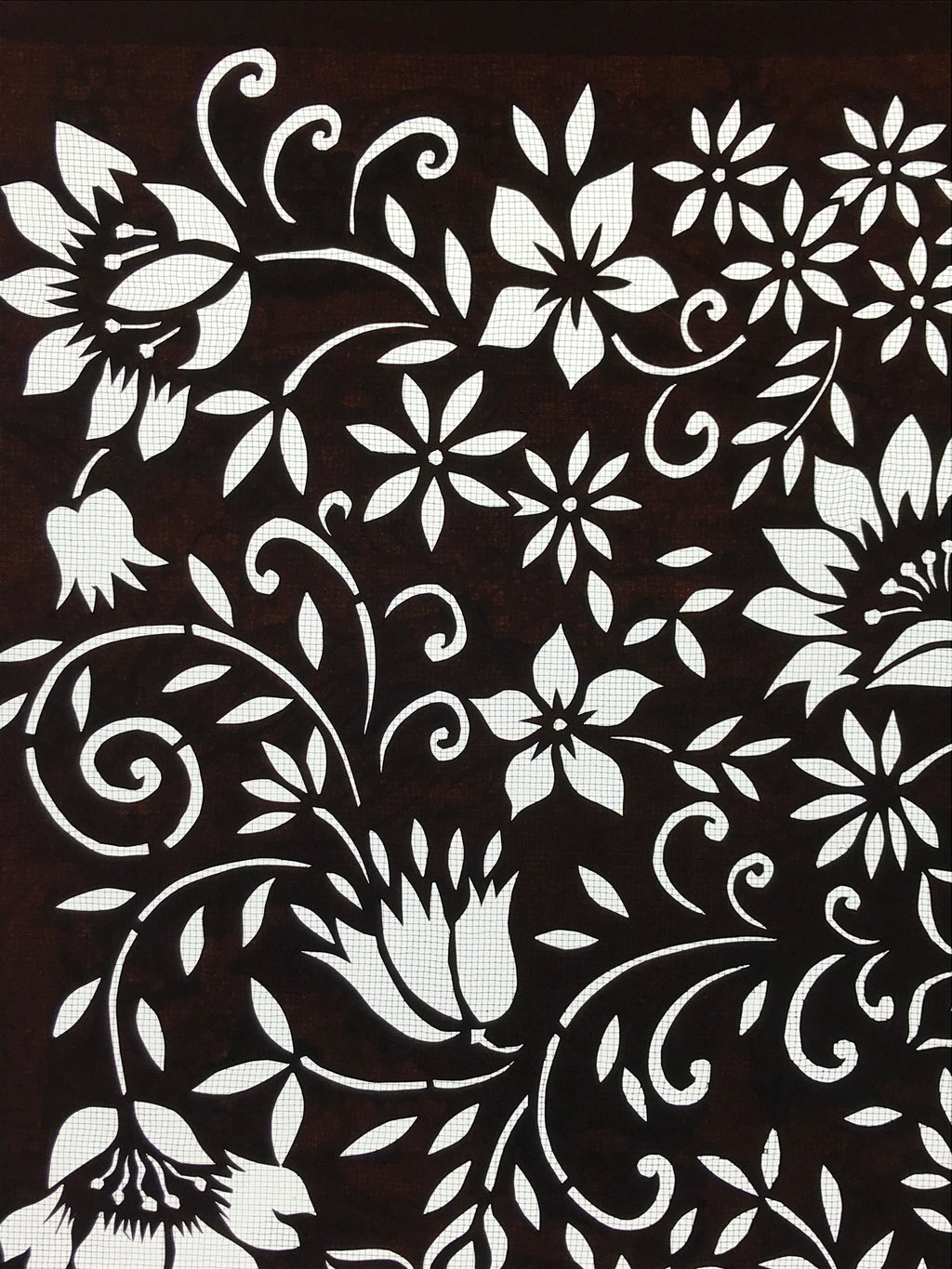 Antique Japanese Katagami Kimono Paper Stencil Katazome Small Flowers 4Y559