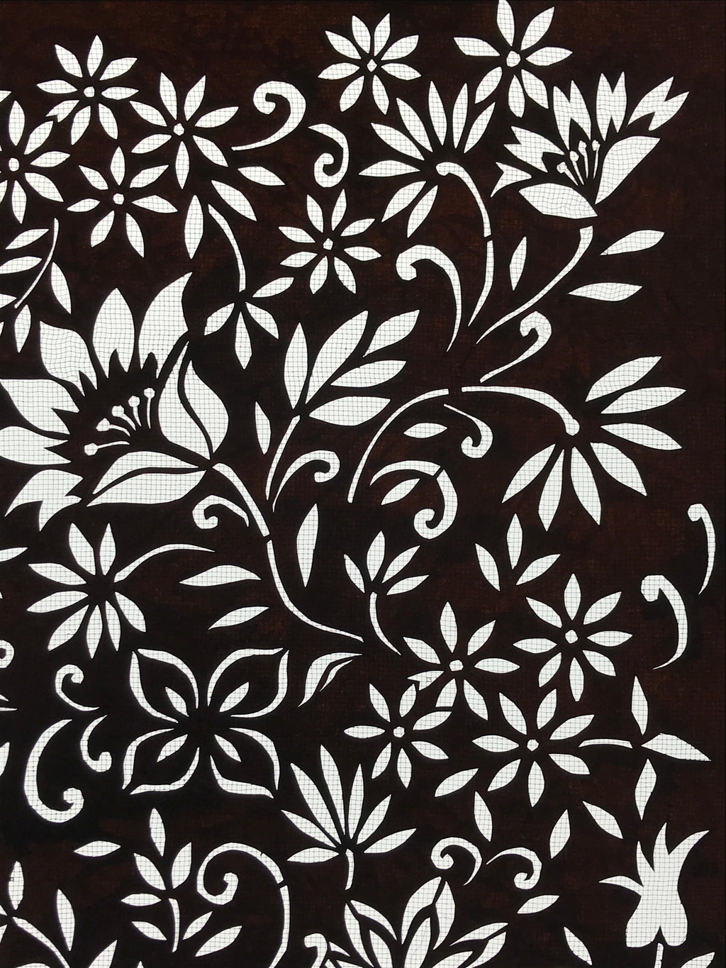 Antique Japanese Katagami Kimono Paper Stencil Katazome Small Flowers 4Y559