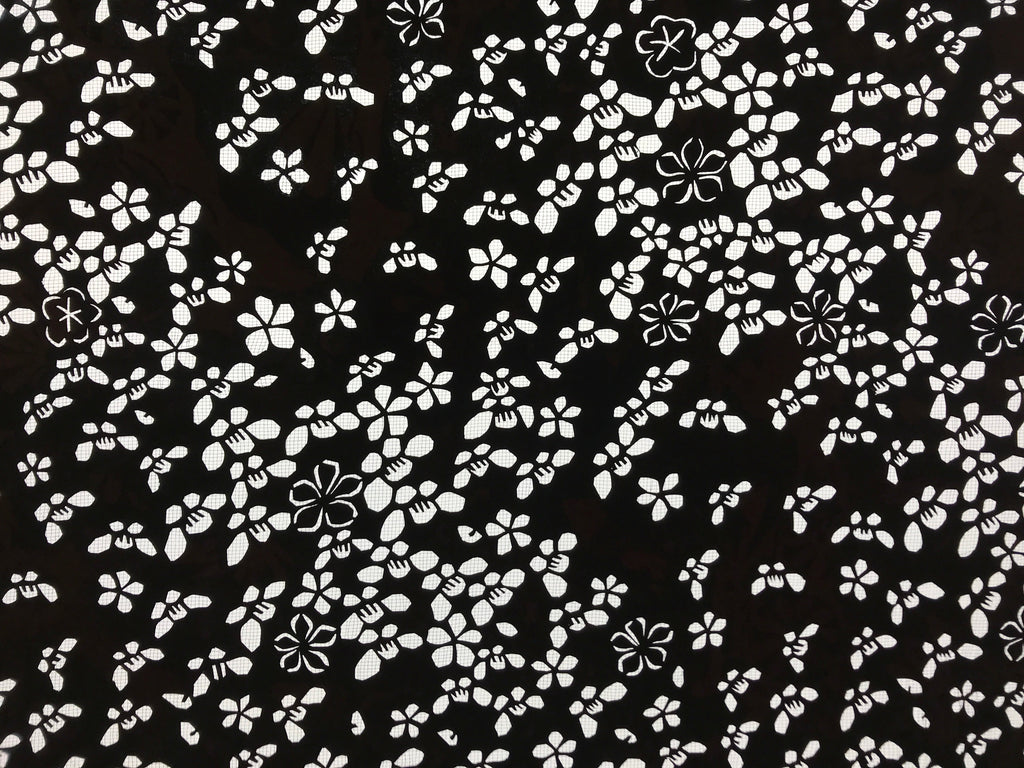 Antique Japanese Katagami Kimono Paper Stencil Katazome Small Flowers 4Y574