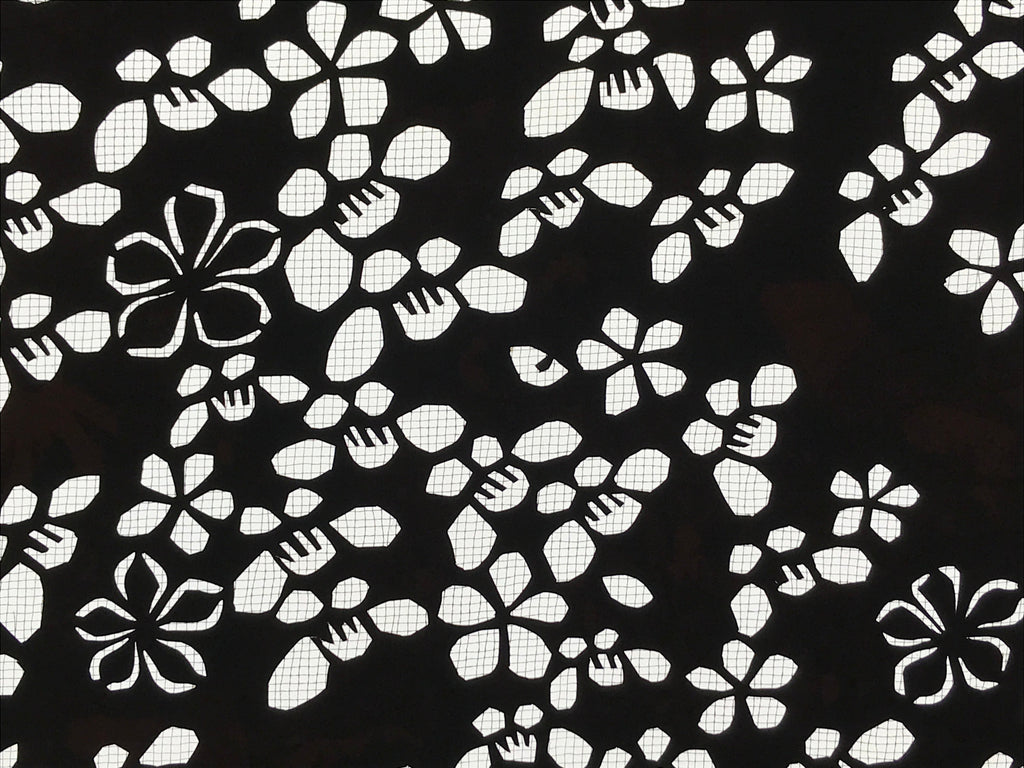 Antique Japanese Katagami Kimono Paper Stencil Katazome Small Flowers 4Y574