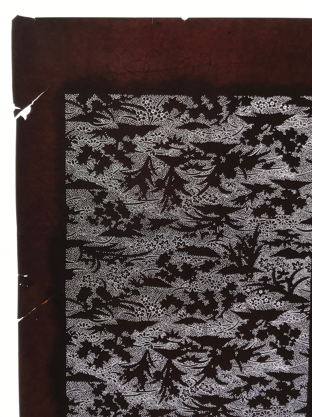 Antique Japanese Katagami Kimono Paper Stencil Katazome Small Flowers Hana 4Y707