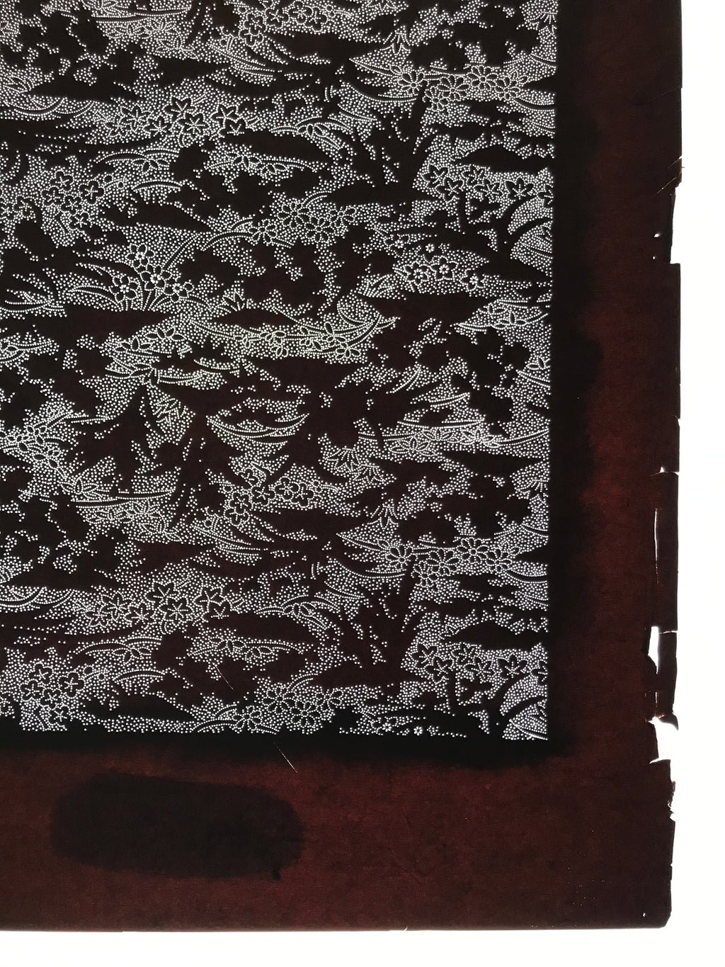 Antique Japanese Katagami Kimono Paper Stencil Katazome Small Flowers Hana 4Y707