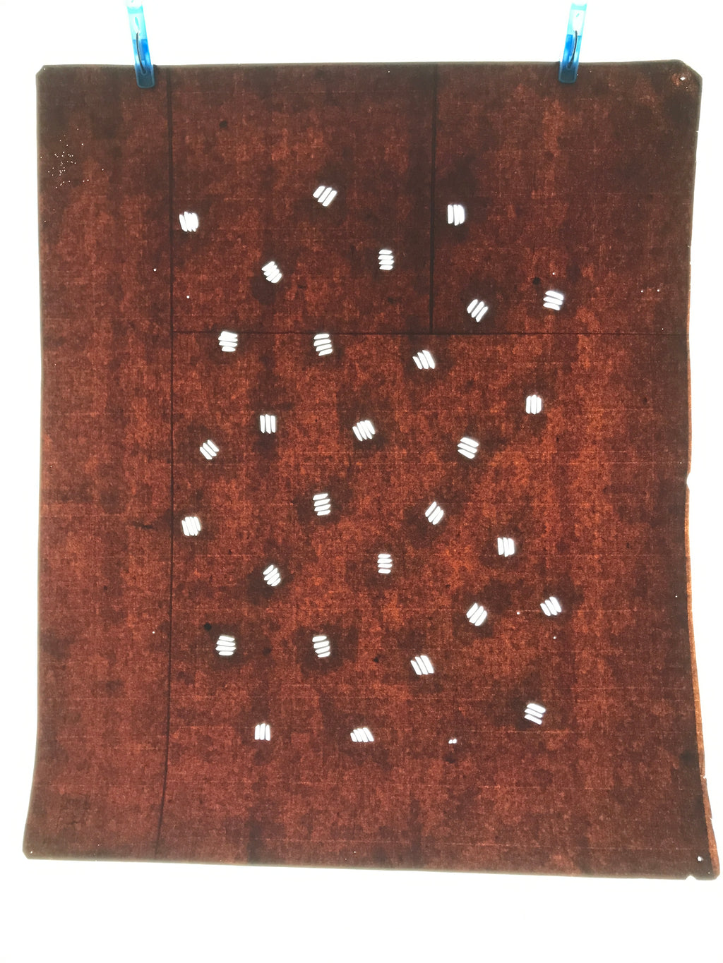 Antique Japanese Katagami Kimono Paper Stencil Katazome Small Line Pattern 4Y649