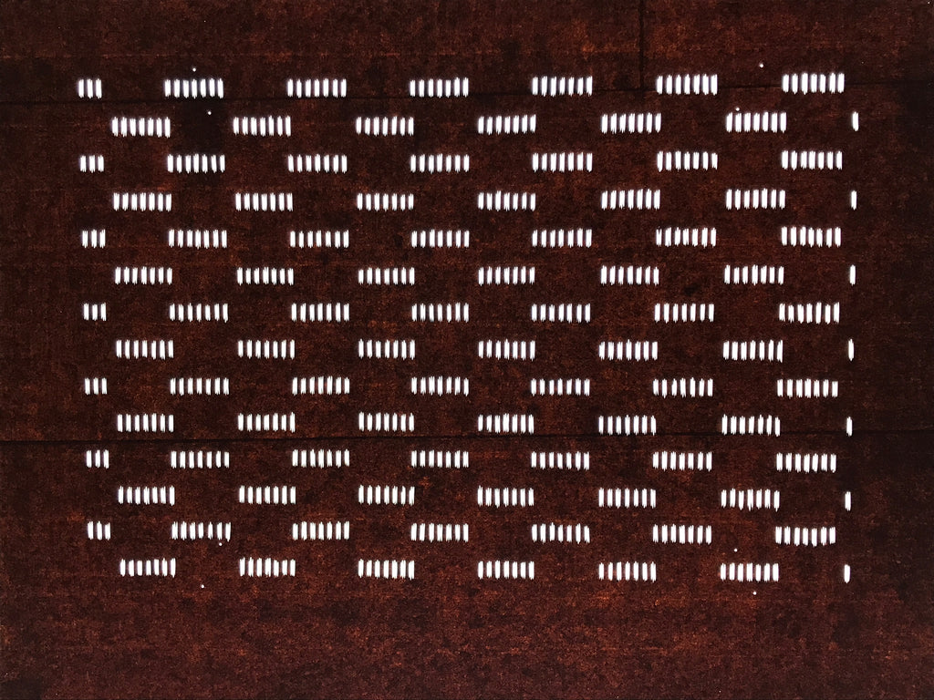 Antique Japanese Katagami Kimono Paper Stencil Katazome Small Line Pattern 4Y675