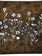 Antique Japanese Katagami Kimono Paper Stencil Katazome Small Wild Flowers 4Y526