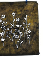 Antique Japanese Katagami Kimono Paper Stencil Katazome Small Wild Flowers 4Y526