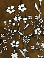 Antique Japanese Katagami Kimono Paper Stencil Katazome Small Wild Flowers 4Y526