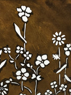 Antique Japanese Katagami Kimono Paper Stencil Katazome Small Wild Flowers 4Y526