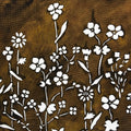 Antique Japanese Katagami Kimono Paper Stencil Katazome Small Wild Flowers 4Y526