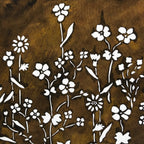 Antique Japanese Katagami Kimono Paper Stencil Katazome Small Wild Flowers 4Y526
