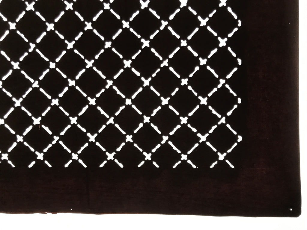 Antique Japanese Katagami Kimono Paper Stencil Katazome Square Fence Chain 4Y637