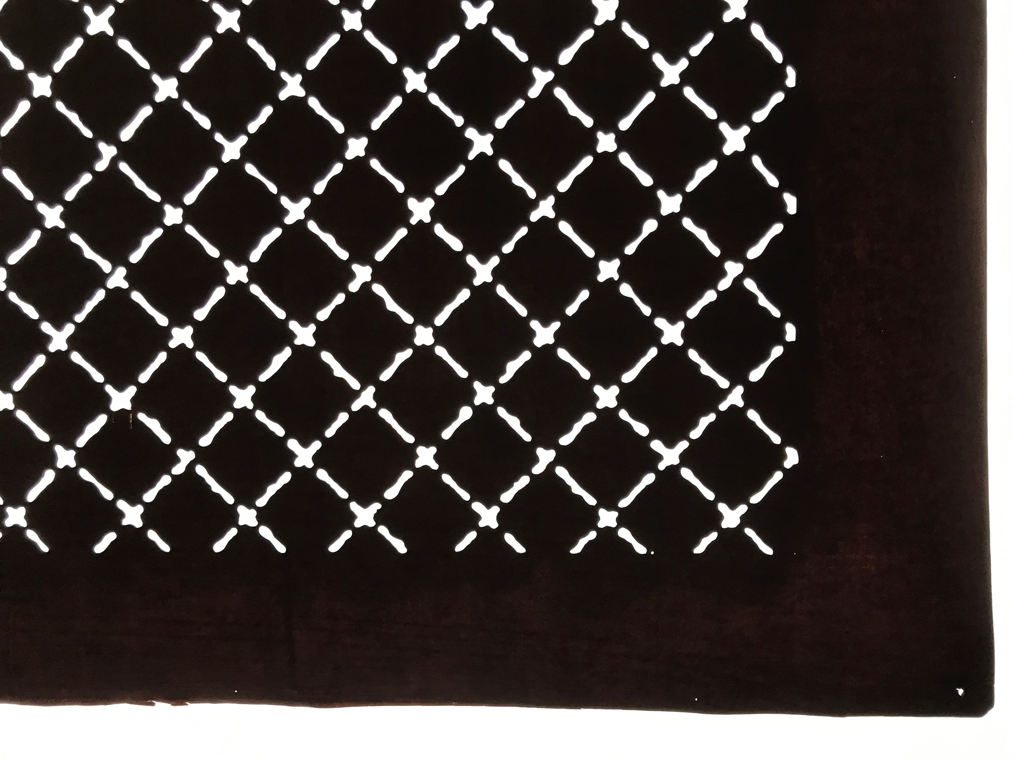 Antique Japanese Katagami Kimono Paper Stencil Katazome Square Fence Chain 4Y637