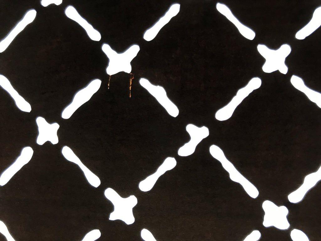 Antique Japanese Katagami Kimono Paper Stencil Katazome Square Fence Chain 4Y637