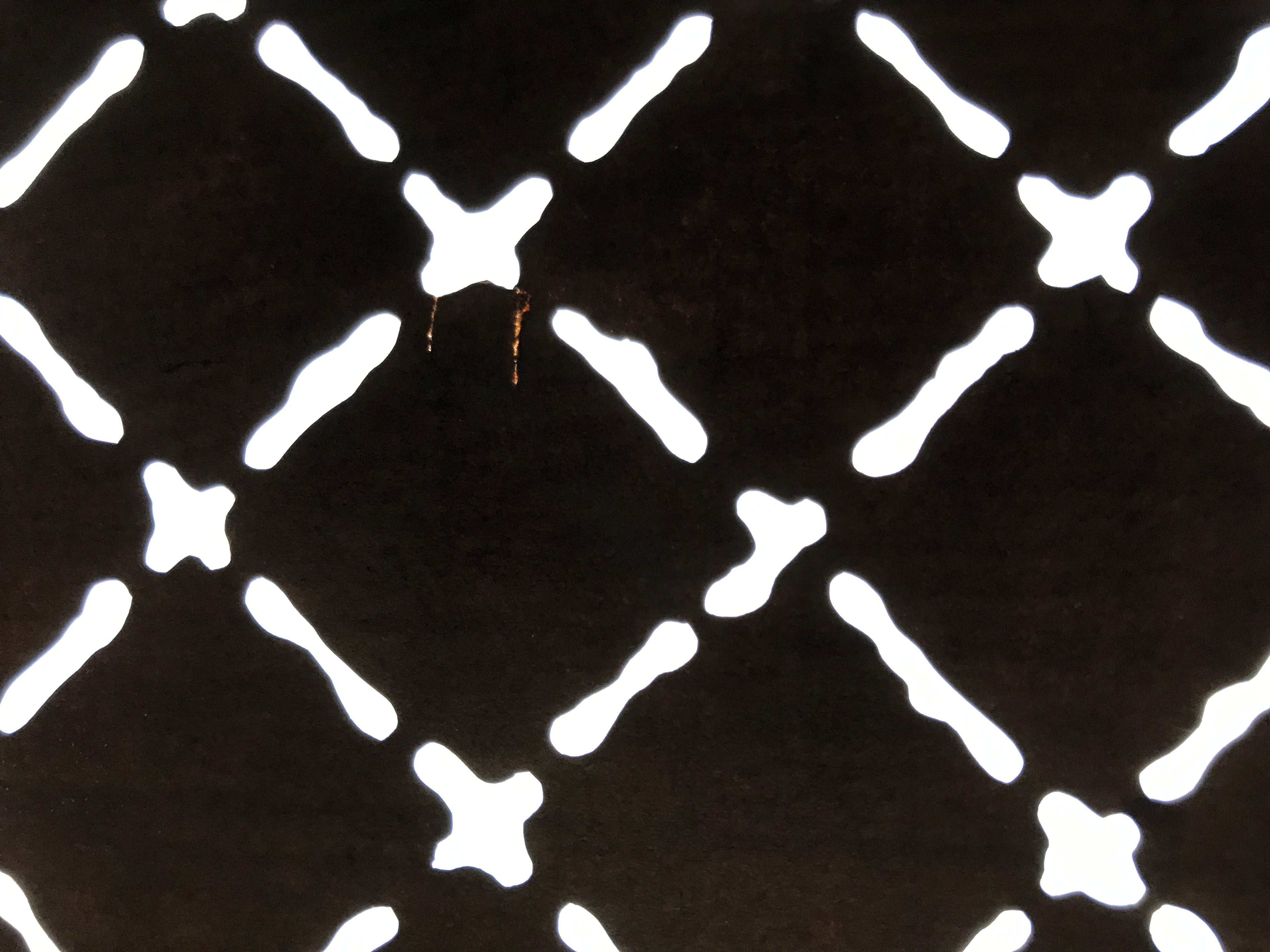 Antique Japanese Katagami Kimono Paper Stencil Katazome Square Fence Chain 4Y637
