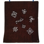 Antique Japanese Katagami Kimono Paper Stencil Katazome Square Flowers 4Y623