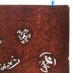 Antique Japanese Katagami Kimono Paper Stencil Katazome Square Flowers 4Y623