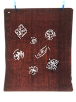 Antique Japanese Katagami Kimono Paper Stencil Katazome Square Flowers 4Y633