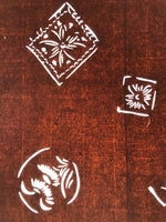 Antique Japanese Katagami Kimono Paper Stencil Katazome Square Flowers 4Y633