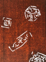 Antique Japanese Katagami Kimono Paper Stencil Katazome Square Flowers 4Y633