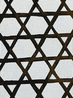 Antique Japanese Katagami Kimono Paper Stencil Katazome Star Grid Lattice 4Y589