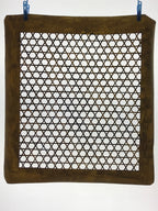 Antique Japanese Katagami Kimono Paper Stencil Katazome Star Grid Lattice 4Y589
