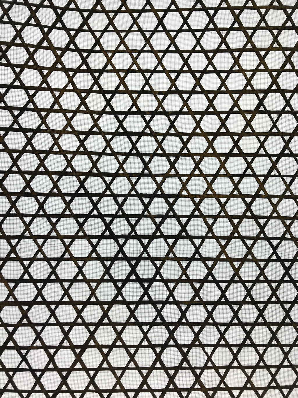 Antique Japanese Katagami Kimono Paper Stencil Katazome Star Grid Lattice 4Y589