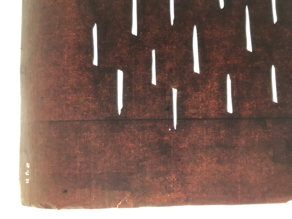 Antique Japanese Katagami Kimono Paper Stencil Katazome Stem Line Pattern 4Y645