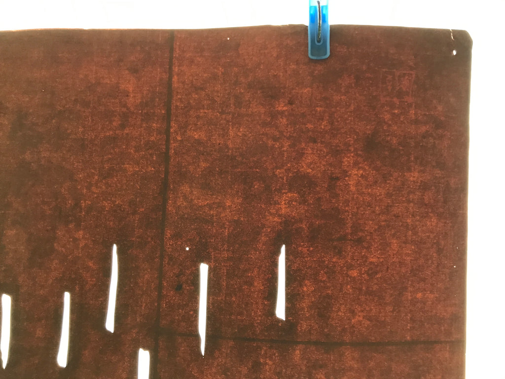Antique Japanese Katagami Kimono Paper Stencil Katazome Stem Line Pattern 4Y645