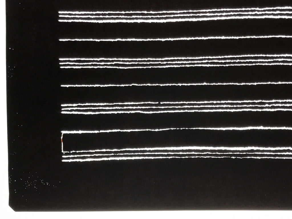 Antique Japanese Katagami Kimono Paper Stencil Katazome Textured Lines 4Y706