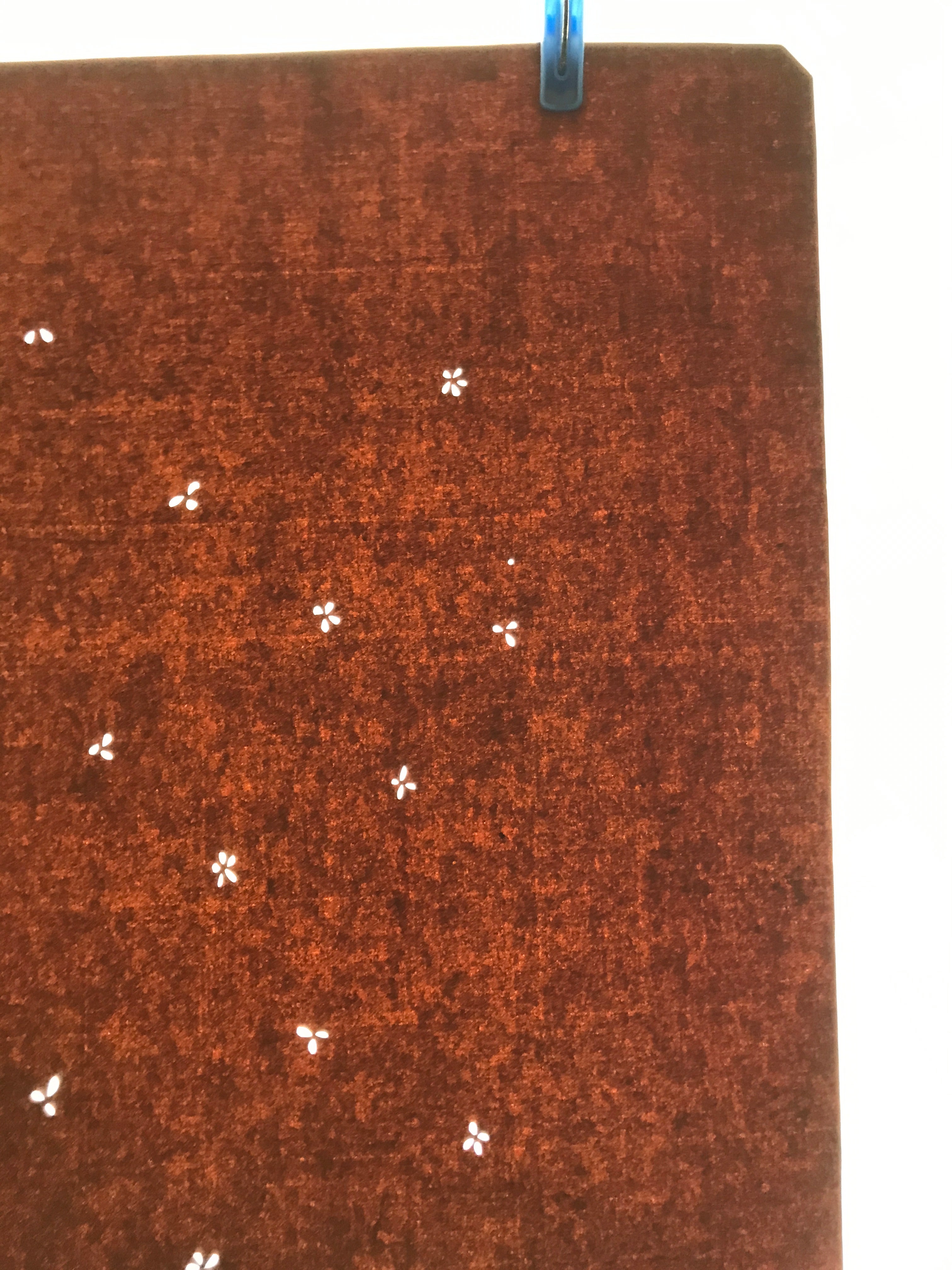 Antique Japanese Katagami Kimono Paper Stencil Katazome Tiny Flower Design 4Y644