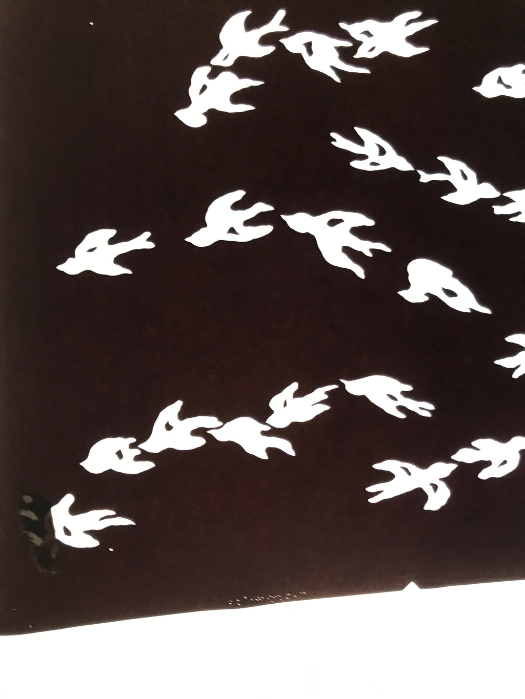 Antique Japanese Katagami Kimono Paper Stencil Katazome Tsubame Swallows 4Y618