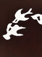 Antique Japanese Katagami Kimono Paper Stencil Katazome Tsubame Swallows 4Y618