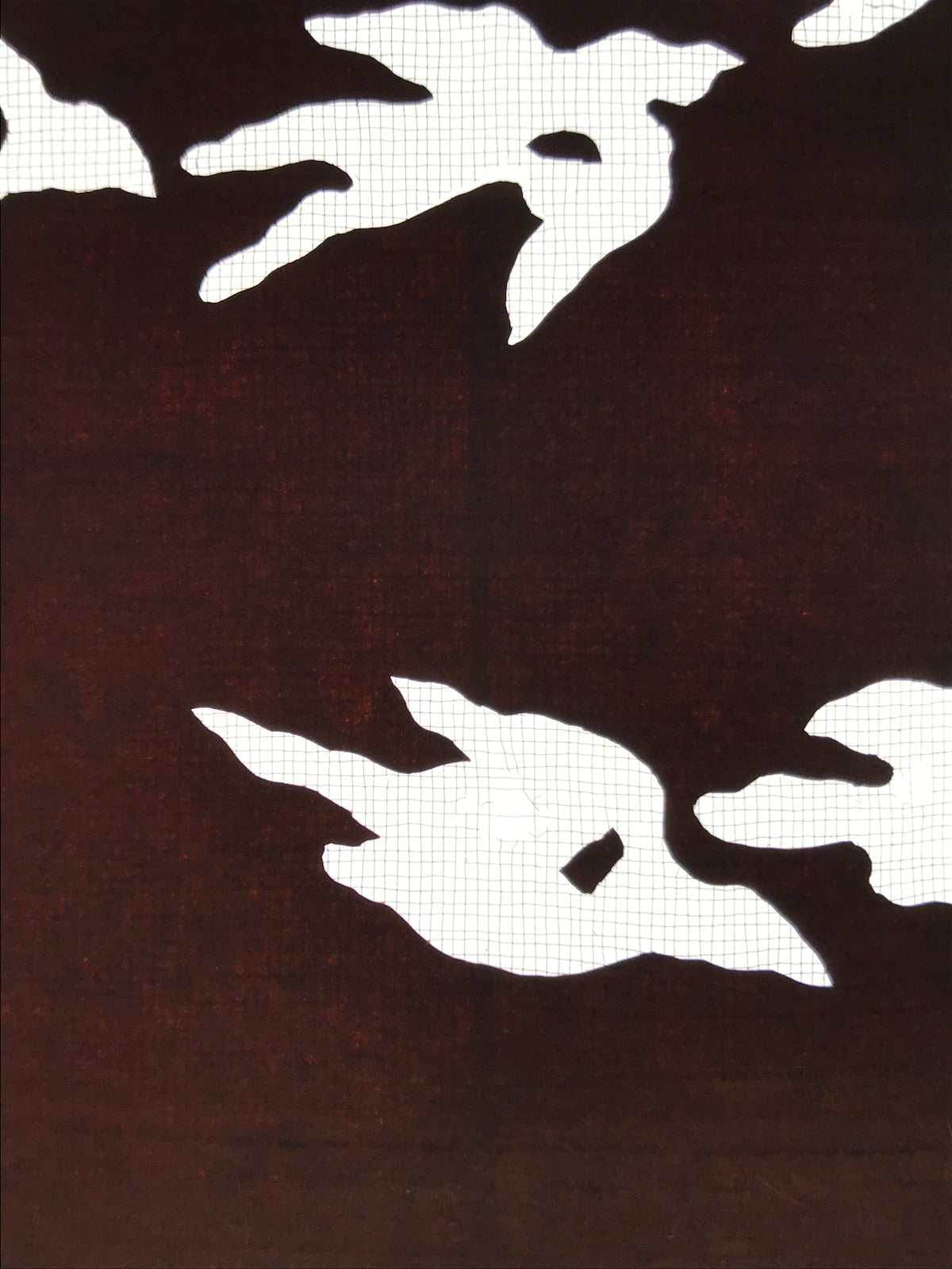 Antique Japanese Katagami Kimono Paper Stencil Katazome Tsubame Swallows 4Y618