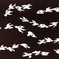 Antique Japanese Katagami Kimono Paper Stencil Katazome Tsubame Swallows 4Y618