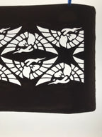 Antique Japanese Katagami Kimono Paper Stencil Katazome Tsuru Crane Birds 4Y617
