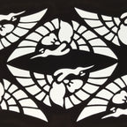 Antique Japanese Katagami Kimono Paper Stencil Katazome Tsuru Crane Birds 4Y617