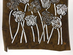 Antique Japanese Katagami Kimono Paper Stencil Katazome Tulips Flowers 4Y565