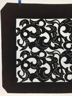 Antique Japanese Katagami Kimono Paper Stencil Katazome Twisted Vines 4Y560