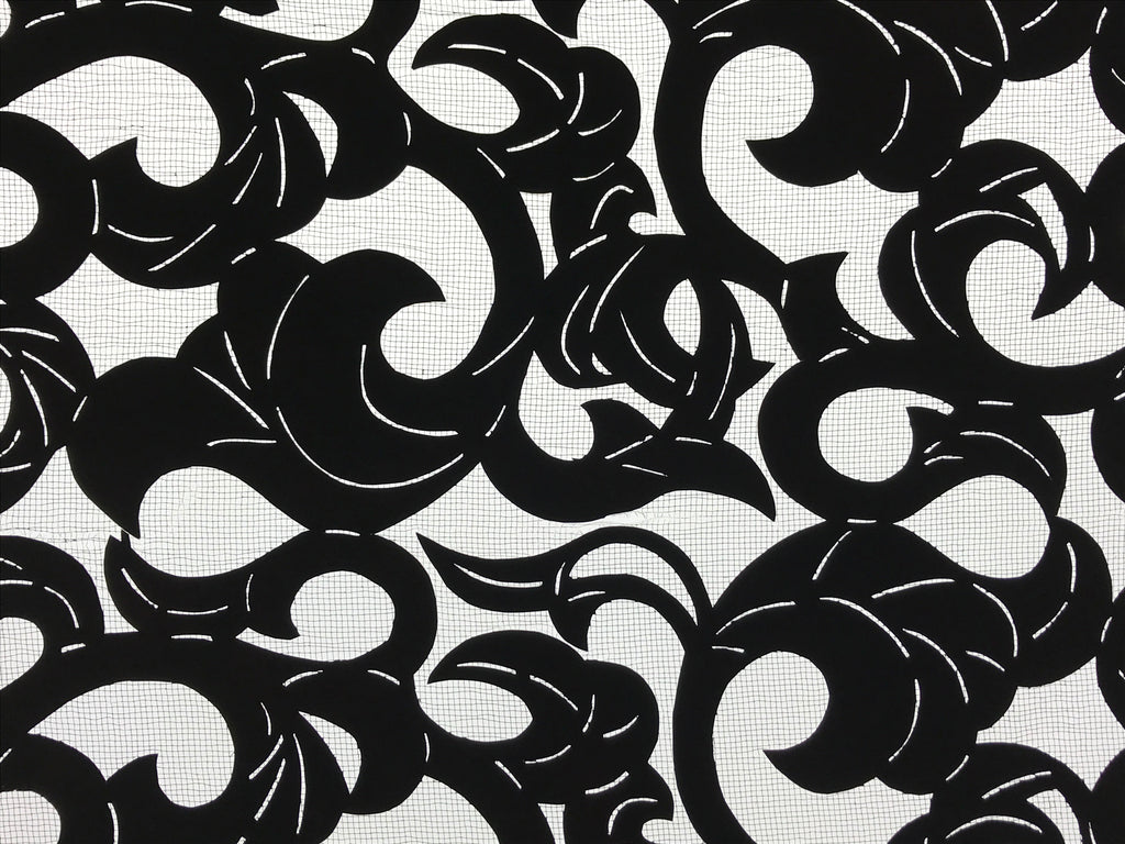 Antique Japanese Katagami Kimono Paper Stencil Katazome Twisted Vines 4Y560