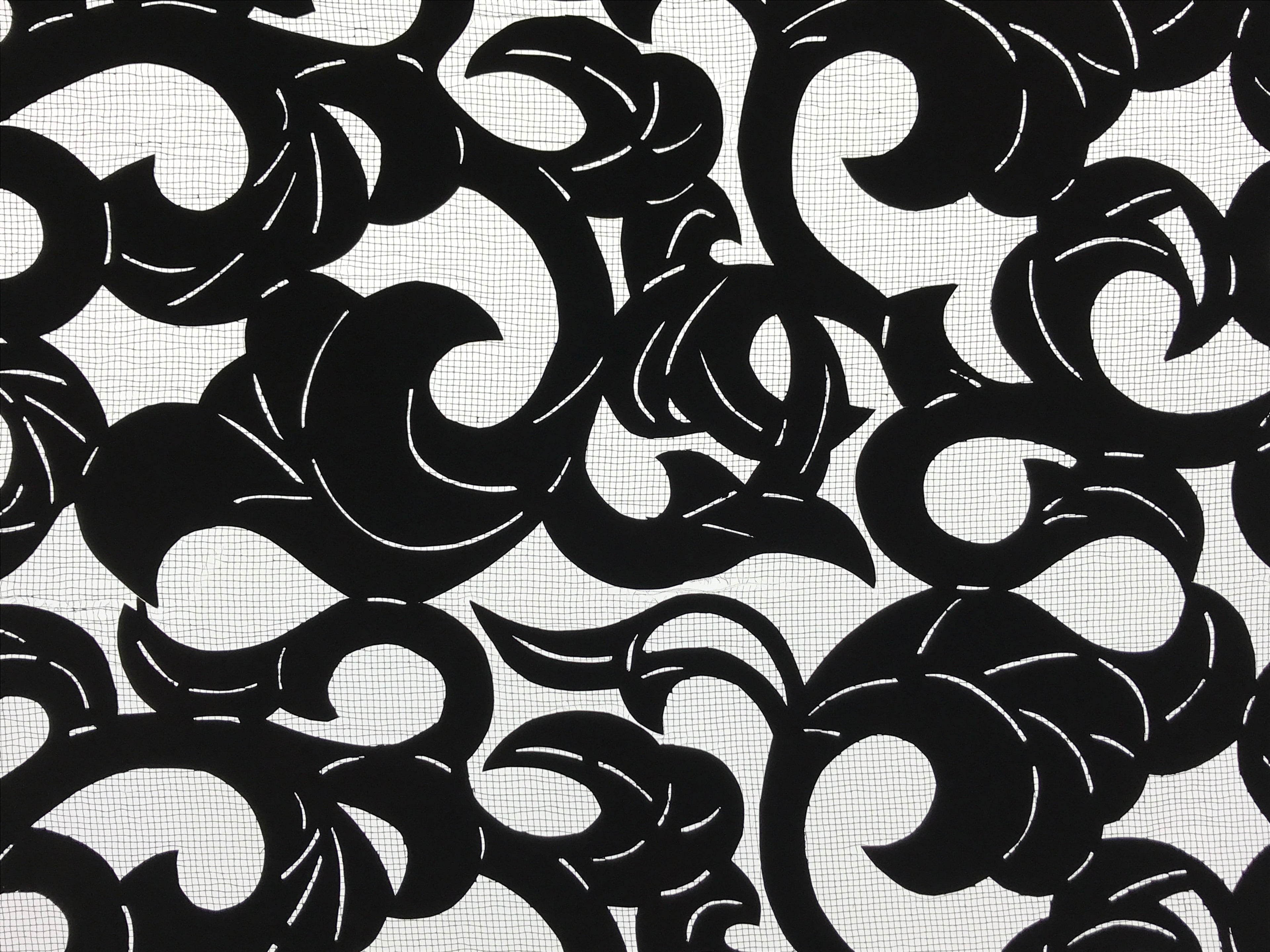 Antique Japanese Katagami Kimono Paper Stencil Katazome Twisted Vines 4Y560