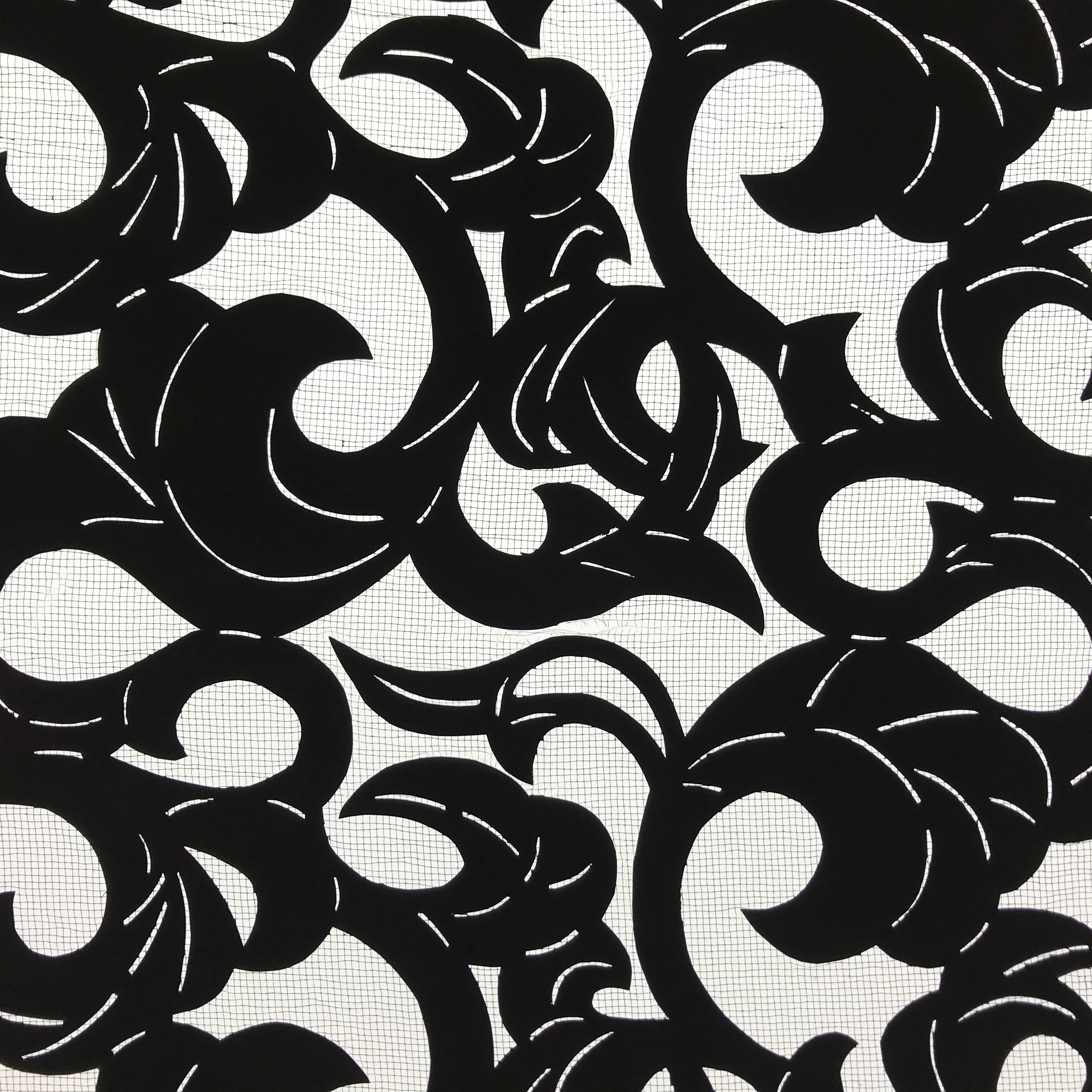 Antique Japanese Katagami Kimono Paper Stencil Katazome Twisted Vines 4Y560